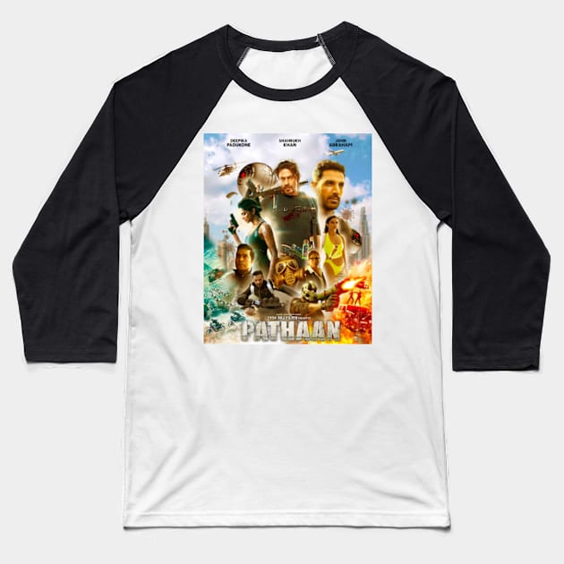 Pathan Movie art Baseball T-Shirt by SAN ART STUDIO 